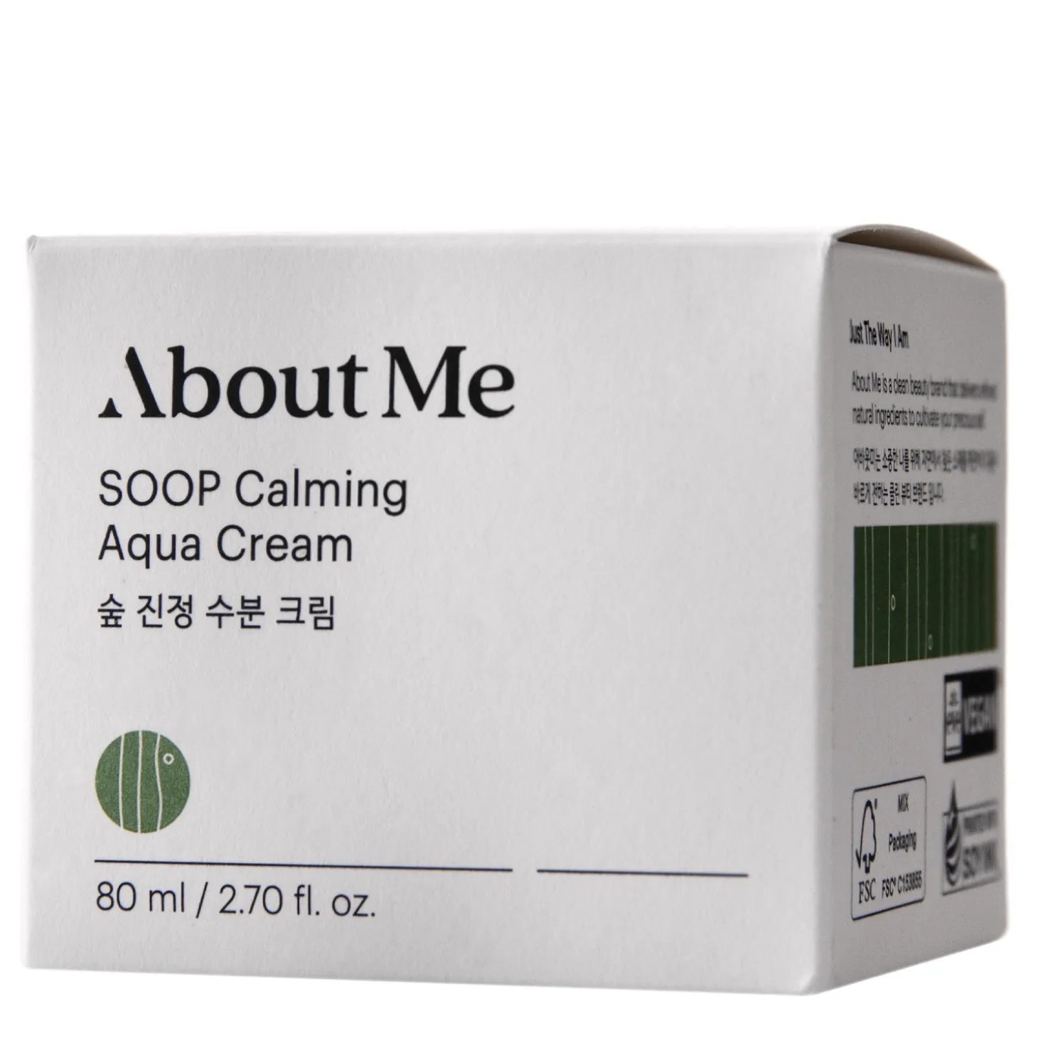About me - Soop Calming Aqua Cream - Nawilżająco-Łagodzący Krem do Twarzy z Wodą Cyprysową - 80ml