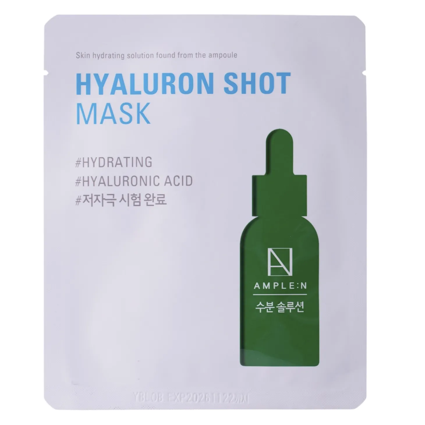 AMPLE:N - Hyaluron Shot Mask - Nawilżająca Maska do Twarzy w Płachcie - 1szt/25ml