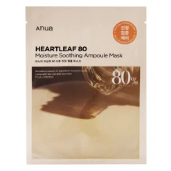 Anua - Heartleaf 80 Moisture Soothing Ampoule Mask - Kojąca Maska w Płachcie do Twarzy z 80% Ekstraktem z Pstrolistki - 1szt/27ml