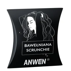 Anwen - Bawełniana Scrunchie - Czarna Gumka do Włosów