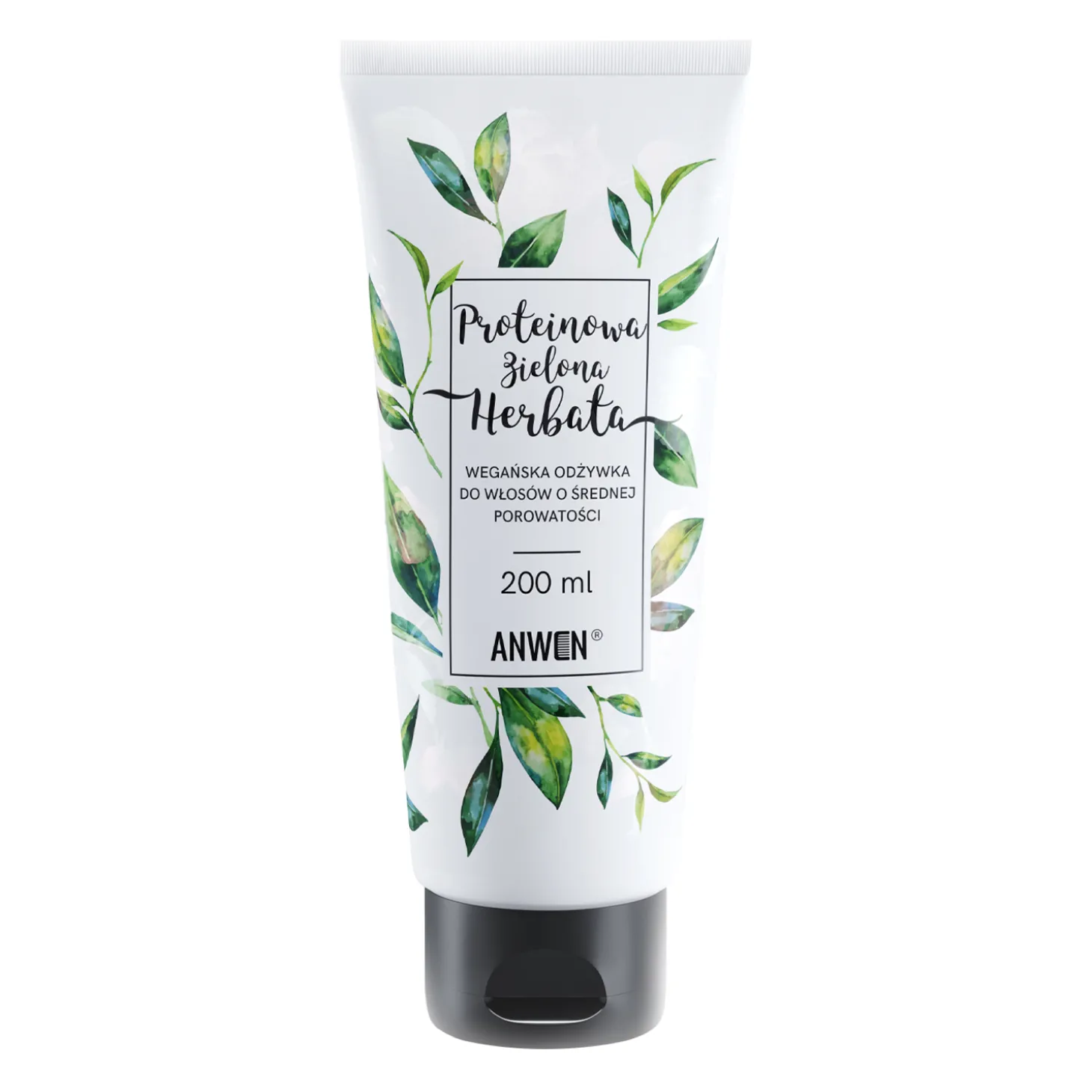 Anwen - Proteinowa Zielona Herbata - Wegańska Odżywka do Włosów o Średniej Porowatości - 200ml