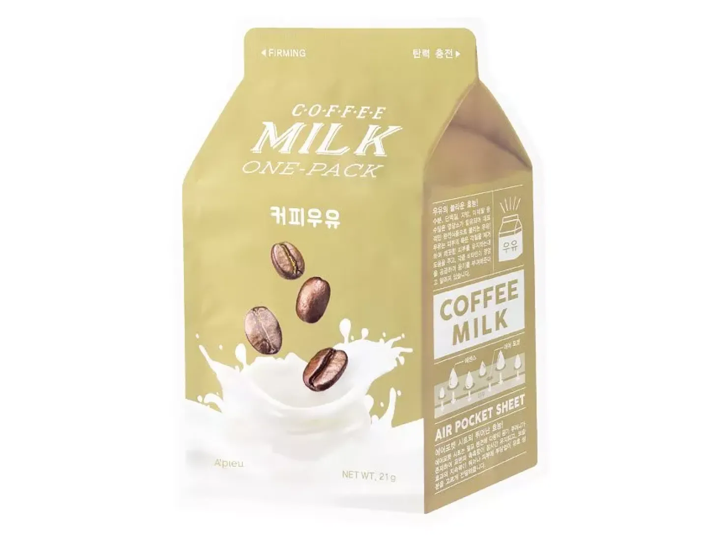 A'pieu - Milk One Pack Mask - Coffee - Przeciwzmarszczkowa Maska w Płachcie - 21g