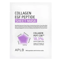 APLB - Collagen EGF Peptide Sheet Mask - Nawilżajaco-Ujędrniająca Maska w Płachcie do Twarzy - 1szt/25ml