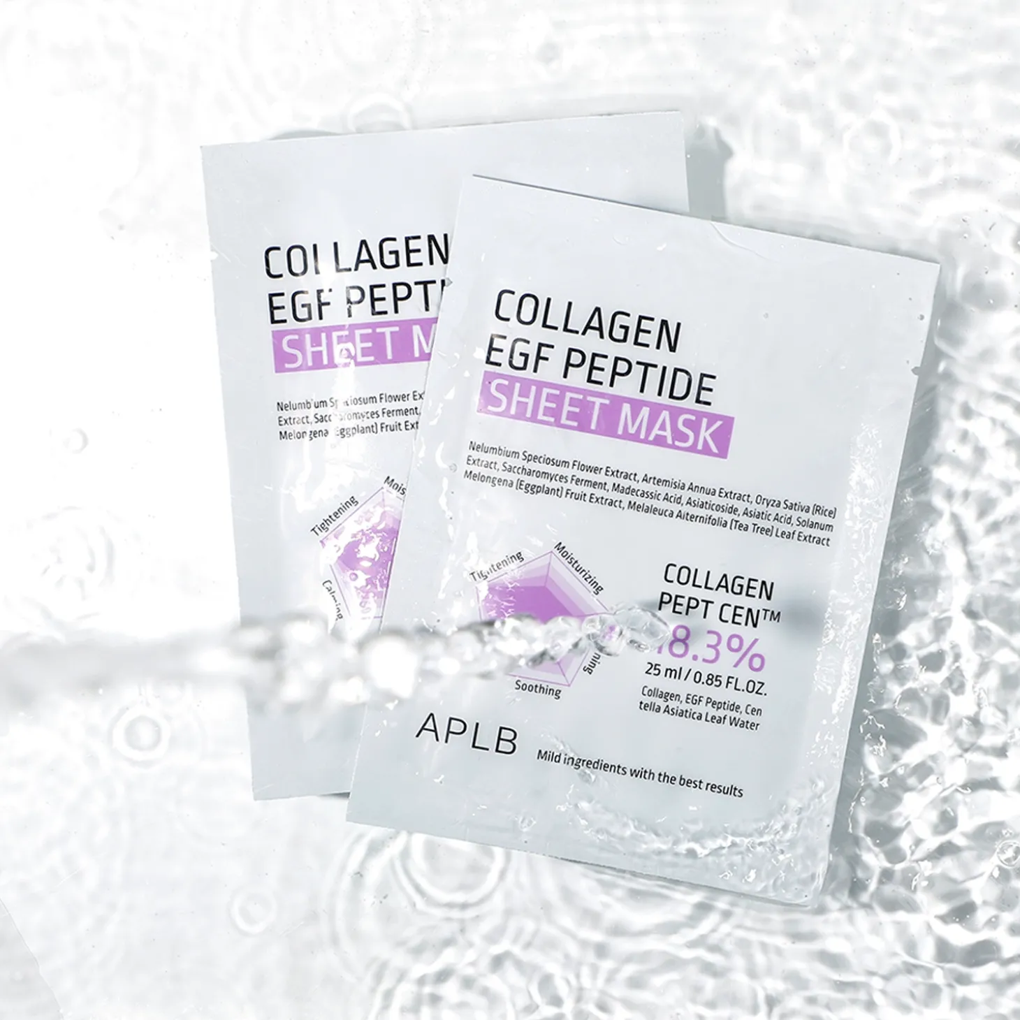 APLB - Collagen EGF Peptide Sheet Mask - Nawilżajaco-Ujędrniająca Maska w Płachcie do Twarzy - 1szt/25ml