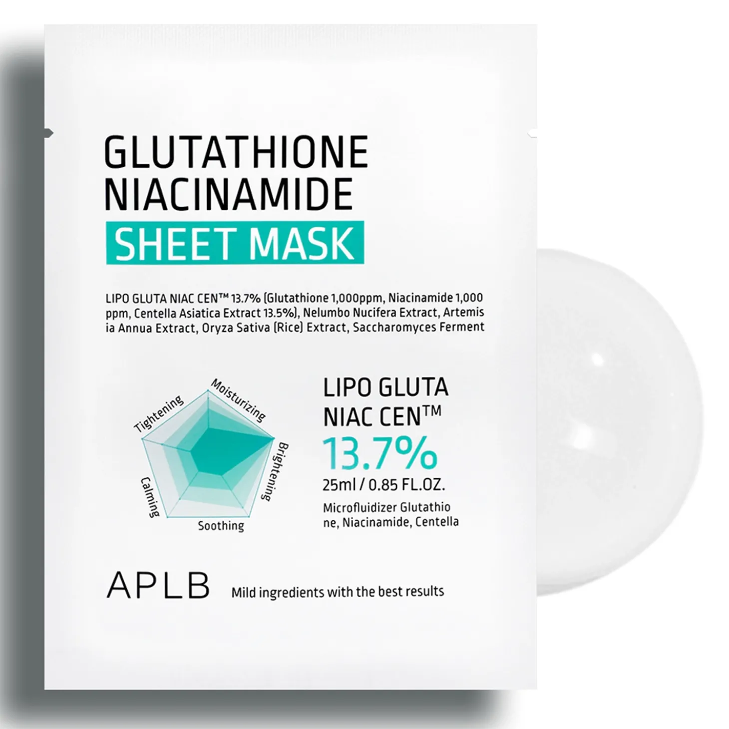 APLB - Glutathione Niacinamide Sheet Mask Set - Zestaw Rozjaśniających Masek w Płachcie do Twarzy - 10x25ml