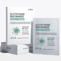 APLB - Glutathione Niacinamide Sheet Mask Set - Zestaw Rozjaśniających Masek w Płachcie do Twarzy - 10x25ml