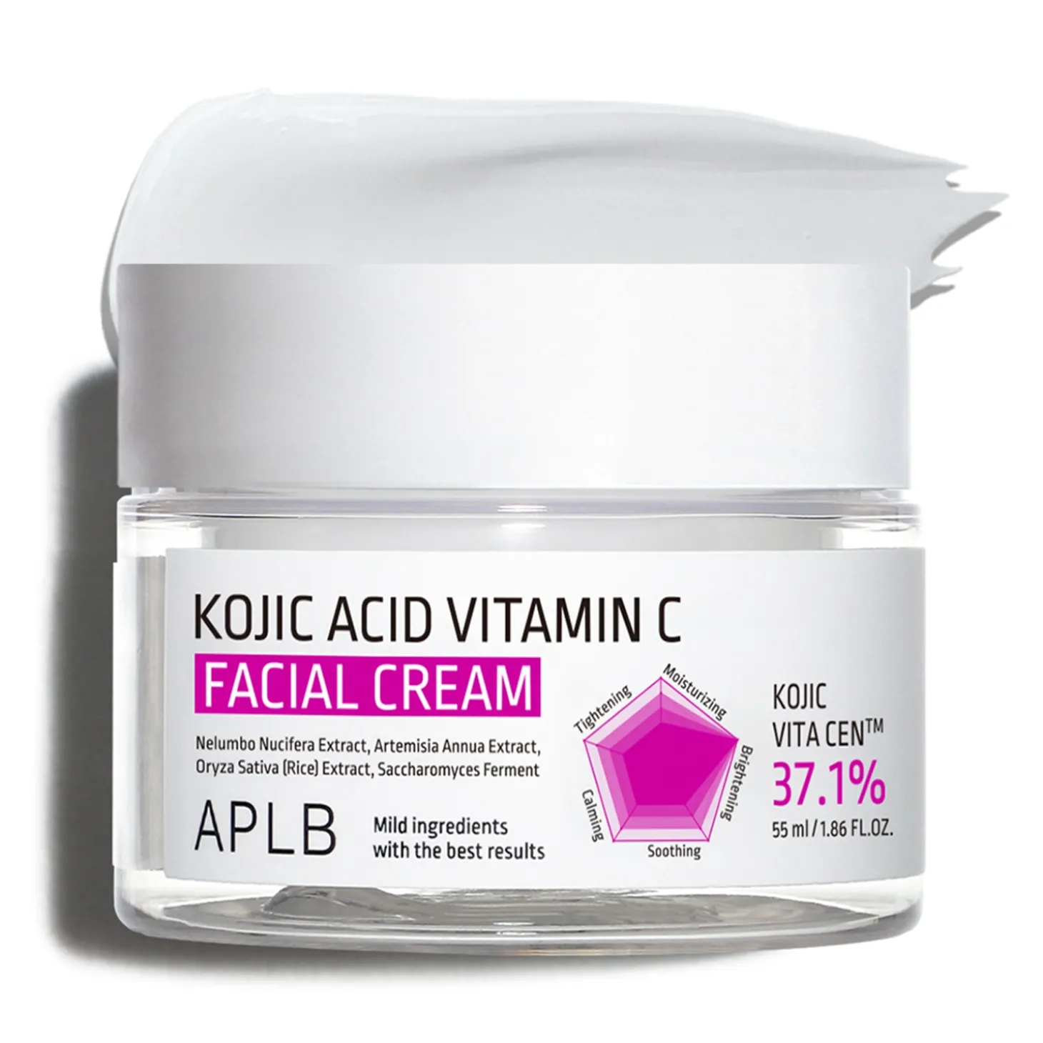 APLB - Kojic Acid Vitamin C Facial Cream - Rewitalizujący Krem do Twarzy - 55ml