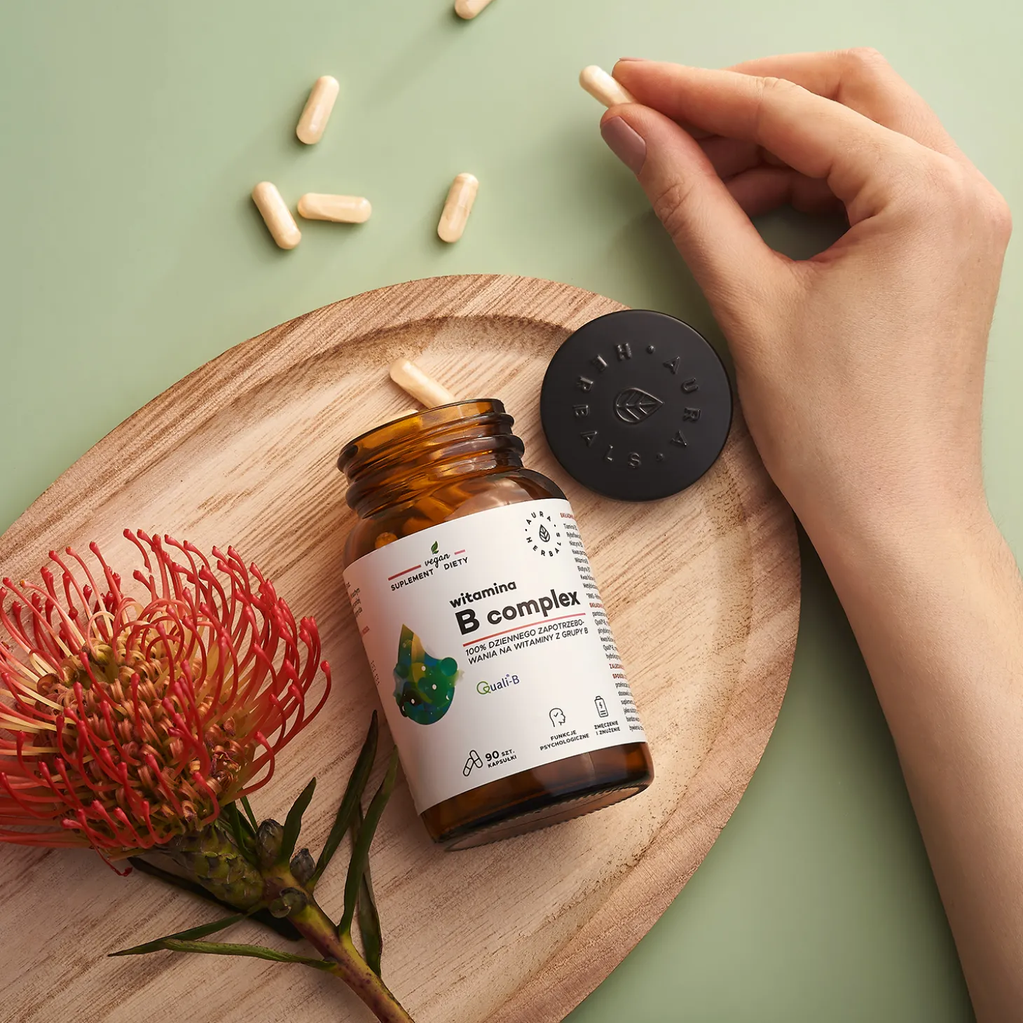 Aura Herbals - Witamina B Complex - Kapsułki - 90szt