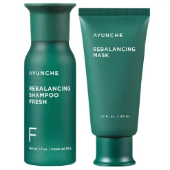 Ayunche - Rebalancing Mini Kit Fresh - Zestaw Oczyszczających Produktów do Włosów - Mini - 50g+30ml