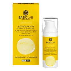 BasicLab - Rozświetlenie i Wygładzenie -  Antyoksydacyjny Krem z Witaminą C o Bogatej Konsystencji - 50ml