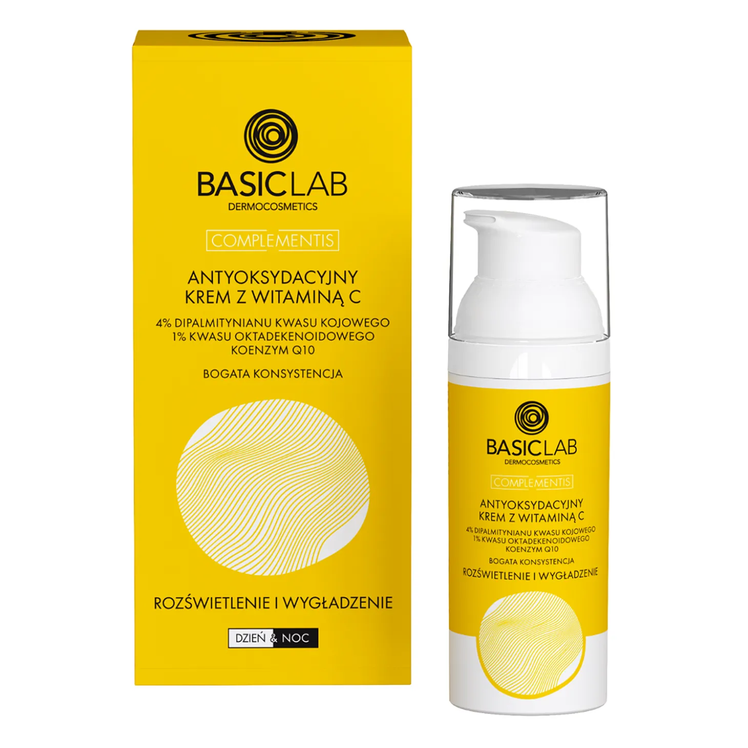 BasicLab - Rozświetlenie i Wygładzenie - Antyoksydacyjny Krem z Witaminą C o Bogatej Konsystencji - 50ml