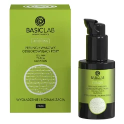 BasicLab - Wygładzenie i Normalizacja - Peeling Kwasowy Odblokowujący Pory  z 15% AHA, 2% BHA - 30ml