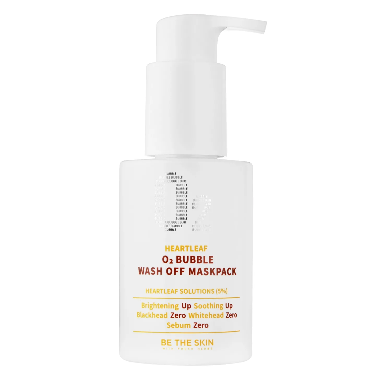 Be The Skin - Heartleaf O2 Bubble Wash Off Mask Pack - Kojąca Maska do Twarzy - 120g