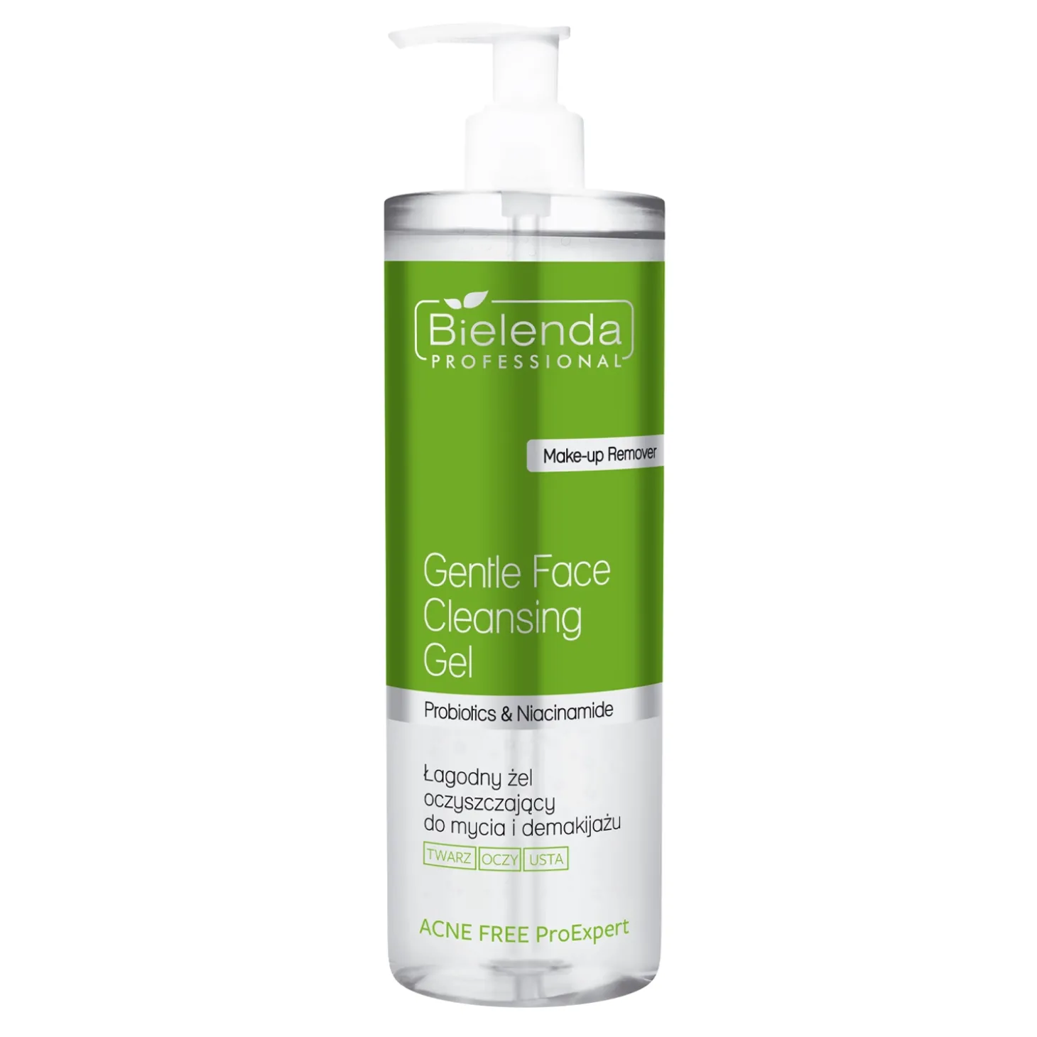 Bielenda Professional - Acne Free ProExpert - Łagodny Żel Oczyszczający do Twarzy, Oczu i Ust - 500ml