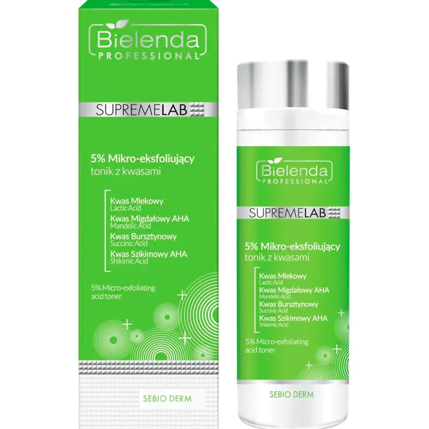 Bielenda Professional - Supremelab - Sebio Derm - 5% Mikro-Eksfoliujący Tonik z Kwasami - 200ml