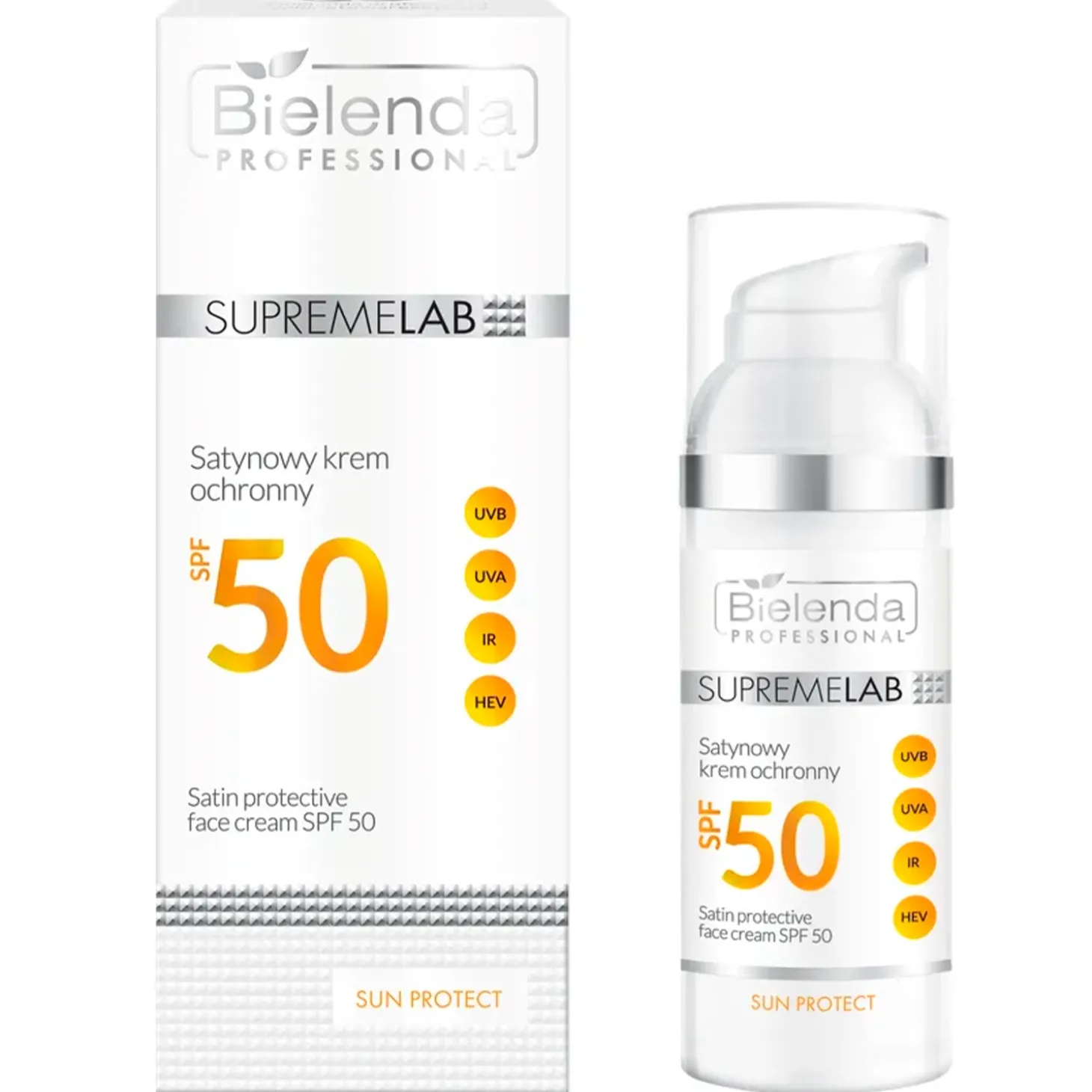 Bielenda Professional - Supremelab - Sun Protect - Sun Protective Face Cream SPF50 - Satynowy Krem Ochronny - 50ml