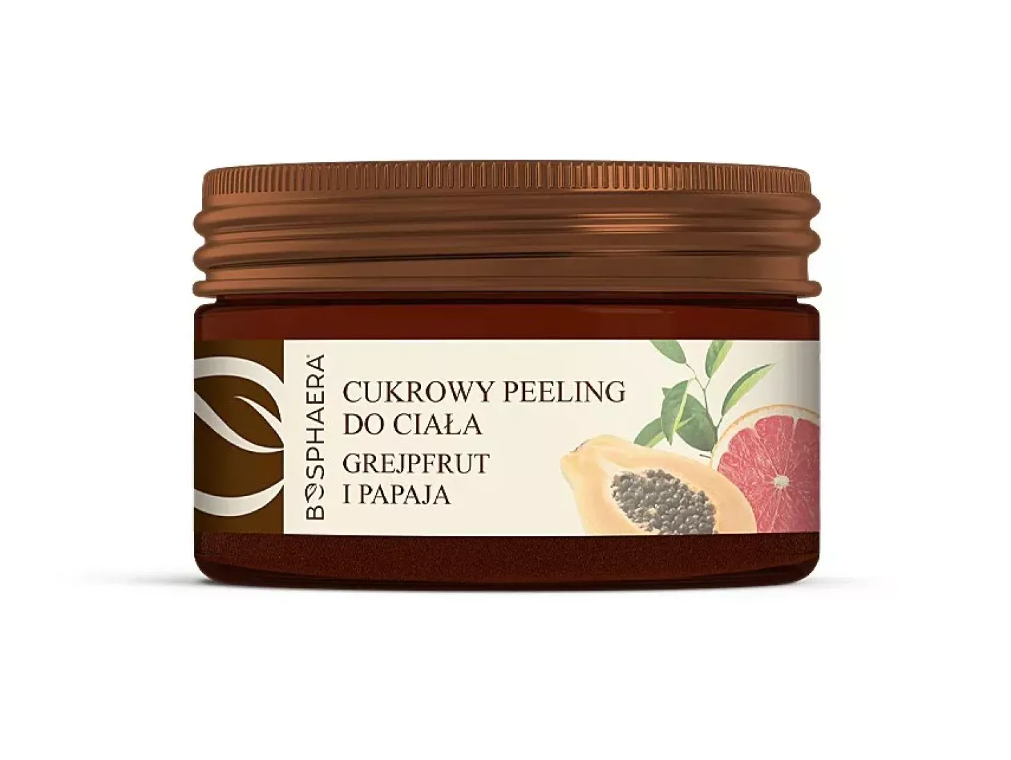 Bosphaera - Cukrowy Peeling do Ciała Grejpfrut z Papają, Odżywczo-Nawilżający - 200g