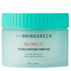 Bring Green - Tea Tree Cica Trouble Soothing Toner Pad - Kojące Płatki do Twarzy - 90szt./150g