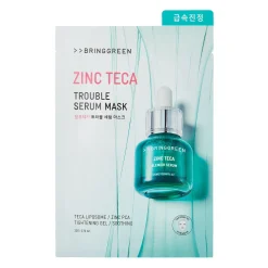 Bring Green - Zinc Teca Trouble Serum Mask Sheet - Kojąca Maska w Płachcie z Cynkiem - 1szt/20g
