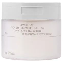 Celimax - Ji.Woo.Gae Cica BHA Blemish Toner Pad - Płatki Złuszczające do Twarzy - 60szt