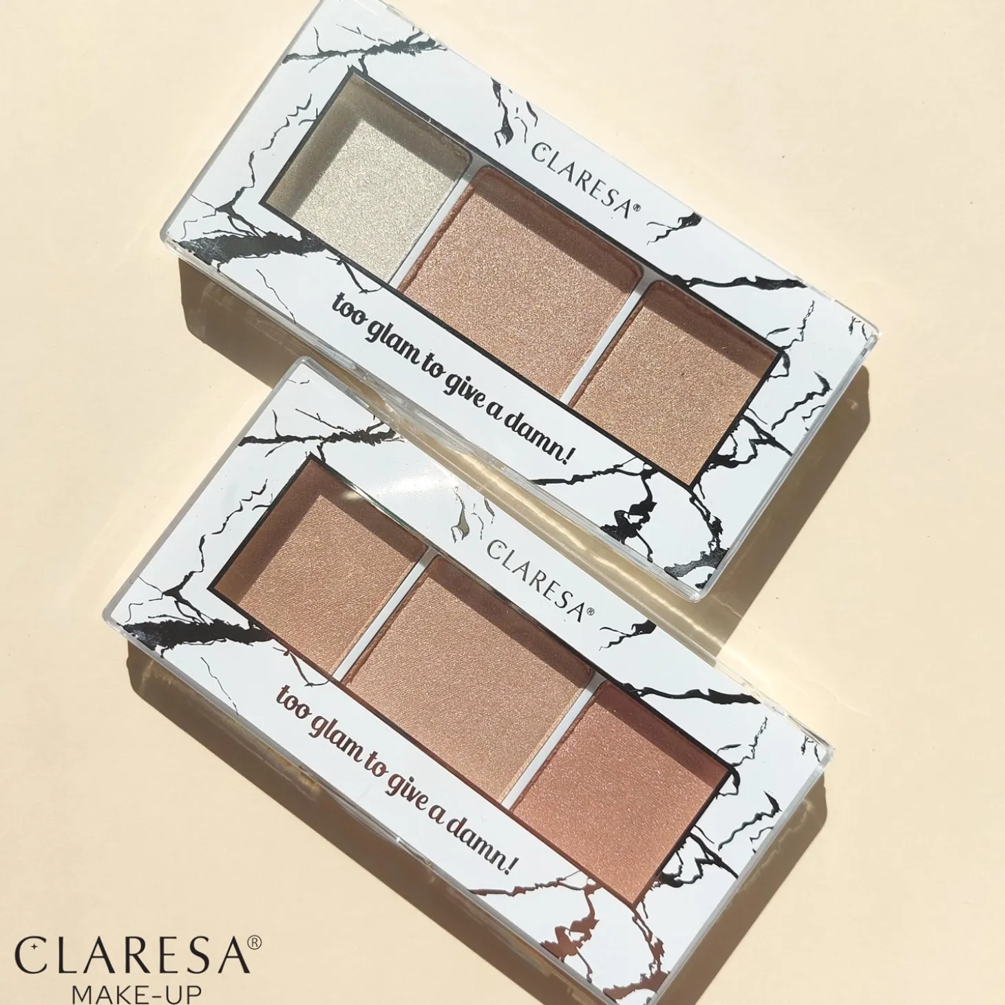 Claresa - Too Glam To Give A Dame! - Paleta Rozświetlaczy - 11 Rosy Glow - 12,5g