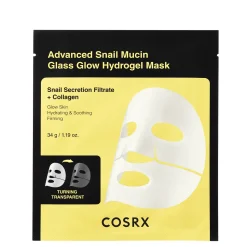 COSRX - Advanced Snail Mucin Glass Glow Hydrogel Mask - Zestaw Masek Hydrożelowych ze Śluzem Ślimaka - 34gx3szt