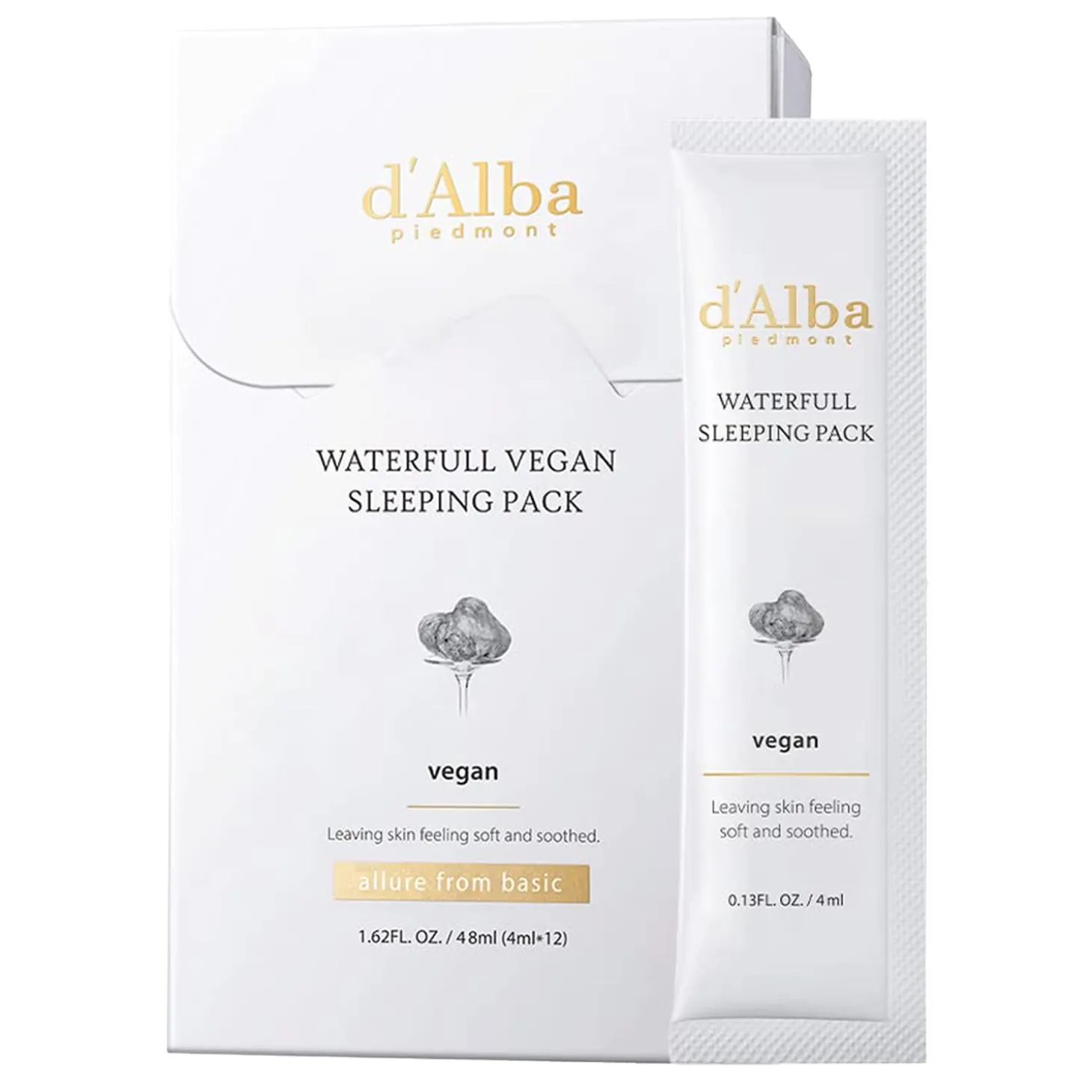 d'Alba - Waterfull Vegan Sleeping Pack - Nawilżająca Maska do Twarzy na Noc - 12x4ml