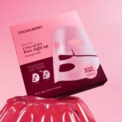 EQQUALBERRY - Collagen Pore Tight Up Hydrogel Mask - Zestaw Kolagenowych Masek do Twarzy Zwężających Pory - 4x30g