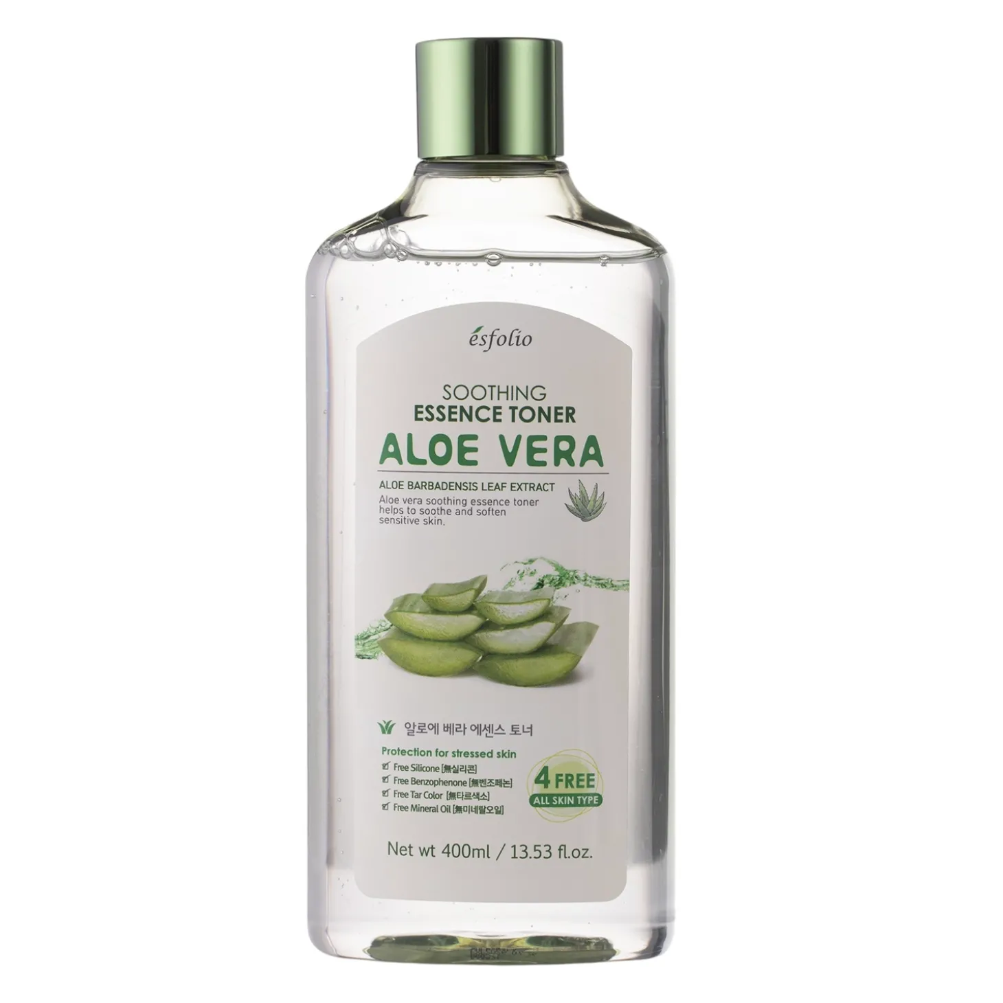 Esfolio - Soothing Essence Toner Aloe Vera - Kojący Tonik do Twarzy z Ekstraktem z Liści Aloesu - 400ml