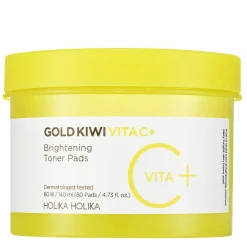 Holika Holika - Gold Kiwi Vita C Plus Brightening Toner Pad - Rozjaśniające Płatki Tonizujące - 80szt