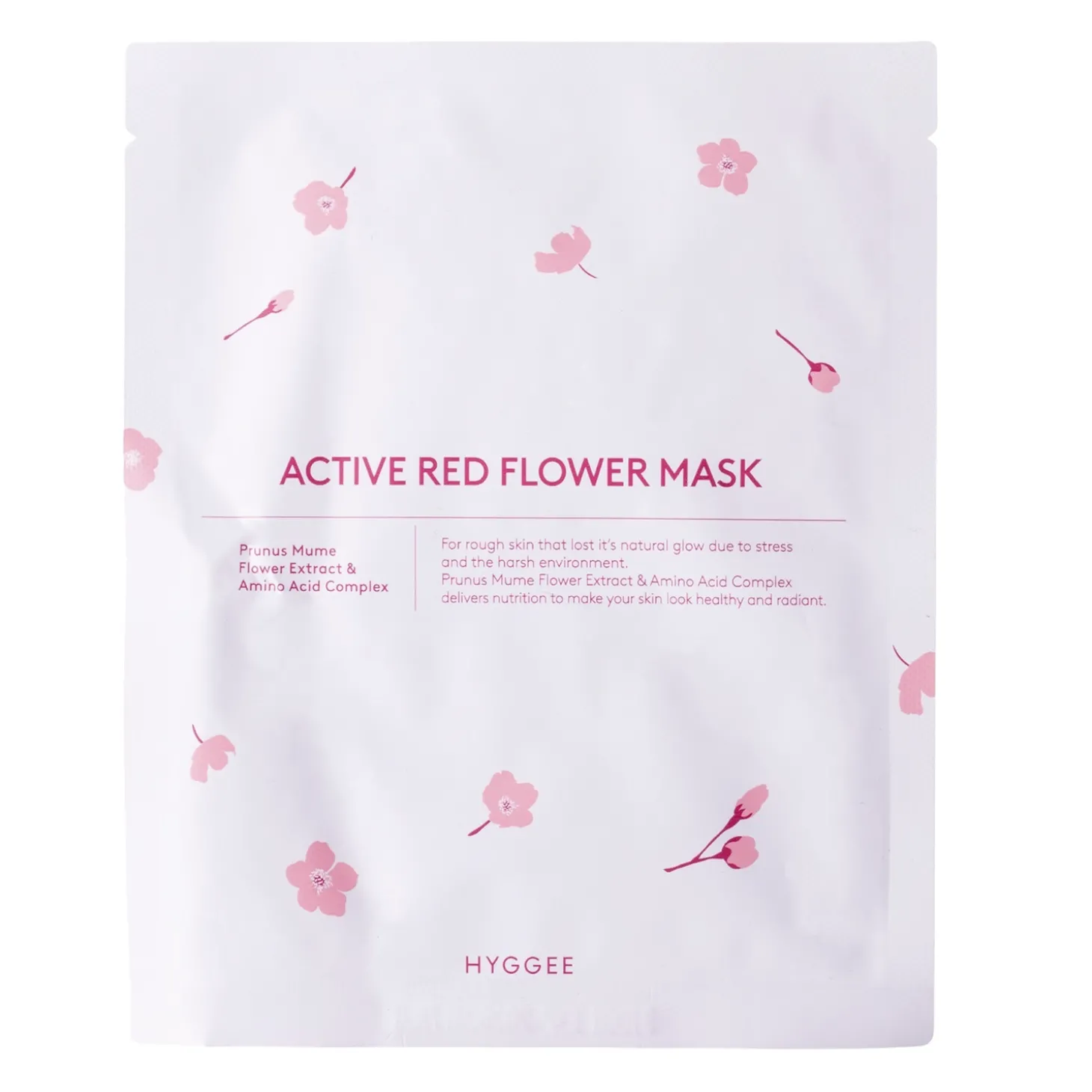 Hyggee - Active Red Flower Mask - Rewitalizująca Maska do Twarzy w Płachcie - 1szt/35ml