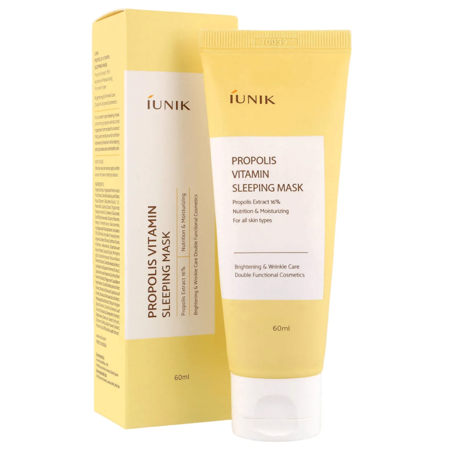 iUNIK - Propolis Vitamin Sleeping Mask - Nocna Maska Nawilżająca z Propolisem - 60ml