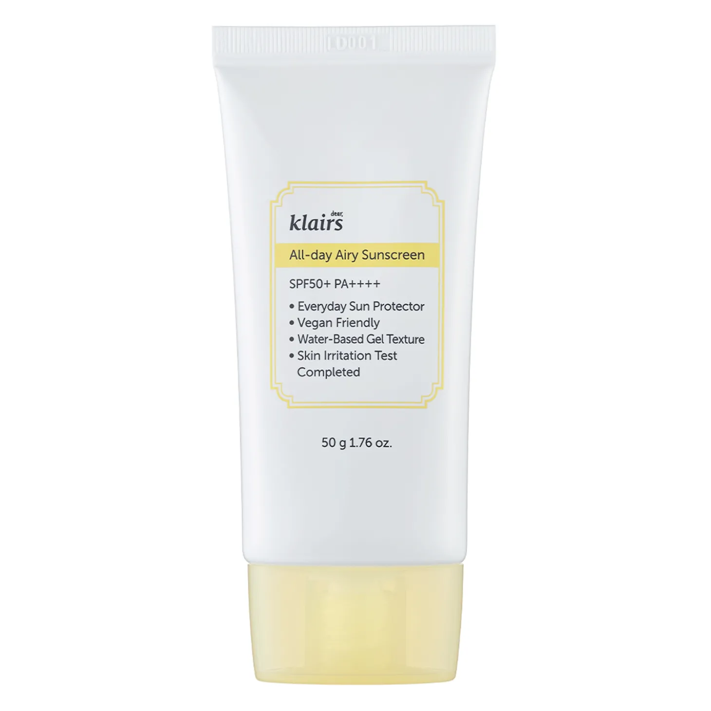 Klairs - All-Day Airy Sunscreen SPF50+ PA++++ - Lekki Ochronny Żel-Krem Do Twarzy - 50g