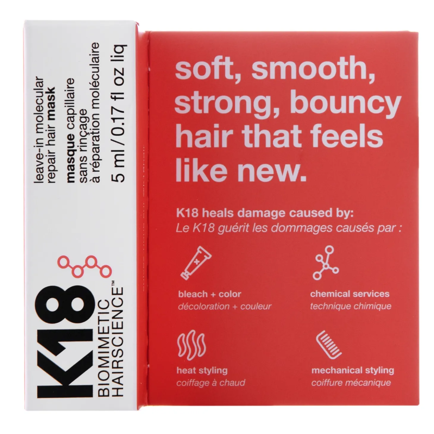 K18 - Leave-in Molecular Repair Hair Mask - Odbudowująca Maska do Włosów Bez Spłukiwania - 5ml