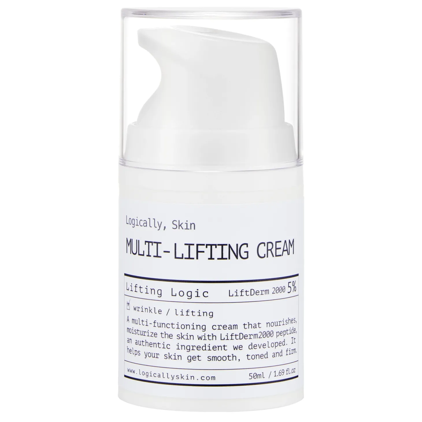 Logically, Skin - Multi-Lifting Cream - Nawilżający Krem do Twarzy z Peptydami - 50ml