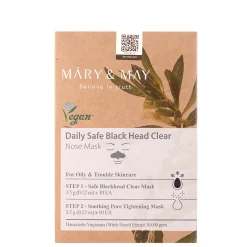 Mary&May - Daily Safe Black Head Clear Nose Mask - Zestaw Płatków Oczyszczających Nos - 10szt