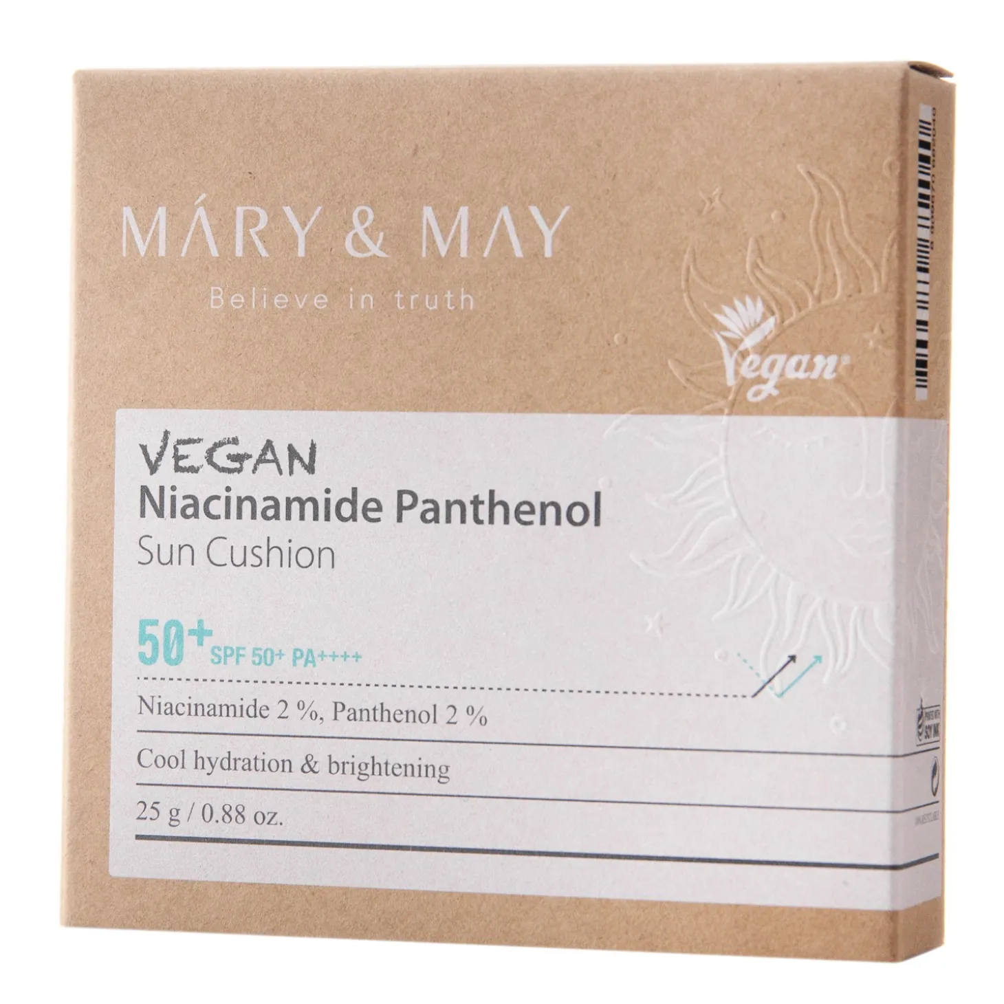 Mary&May - Vegan Niacinamide Panthenol Sun Cushion SPF50+/PA++++ - Krem z Filtrem w Poduszce - 25g