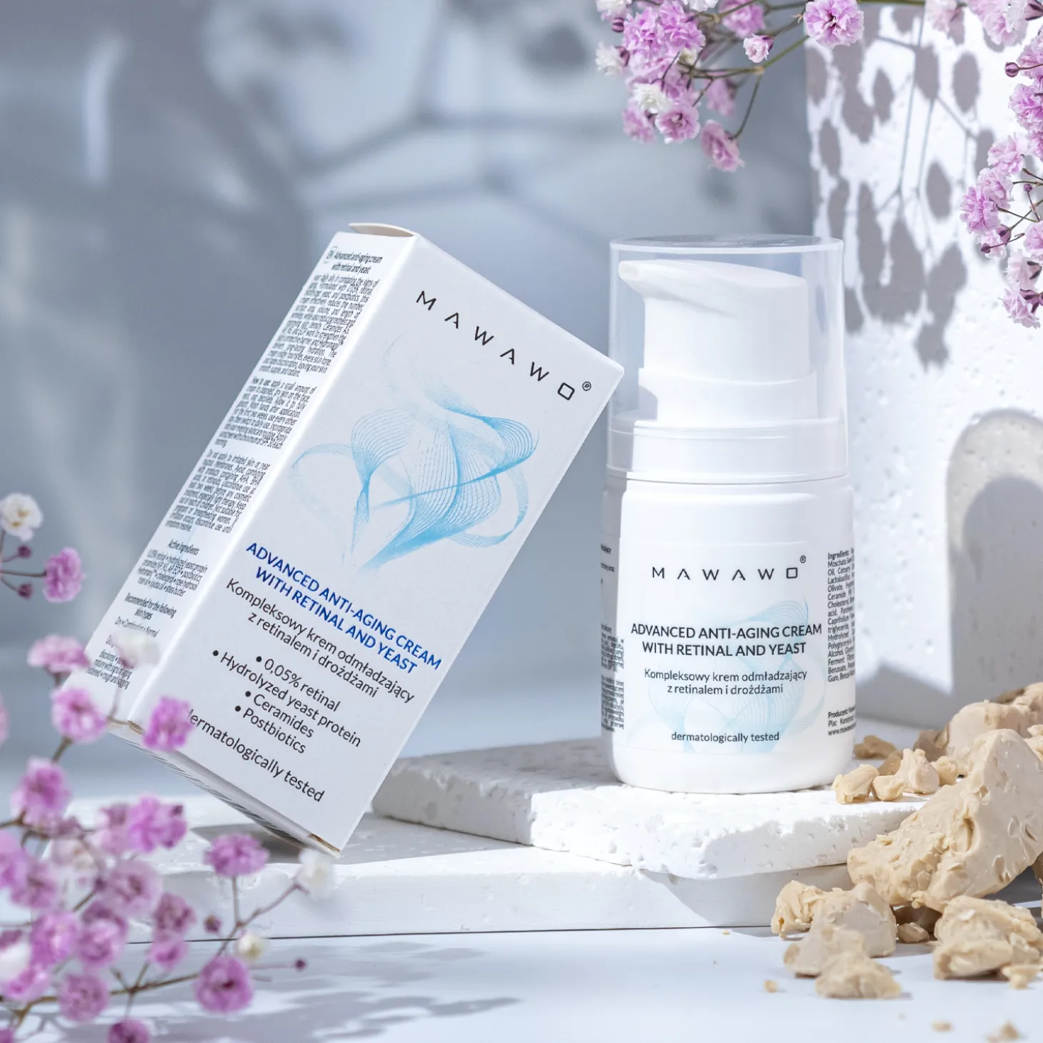 Mawawo - Advanced Anti-Aging Cream with Retinal and Yeast - Kompleksowy Krem Odmładzający z Retinalem i Drożdżami - 50ml