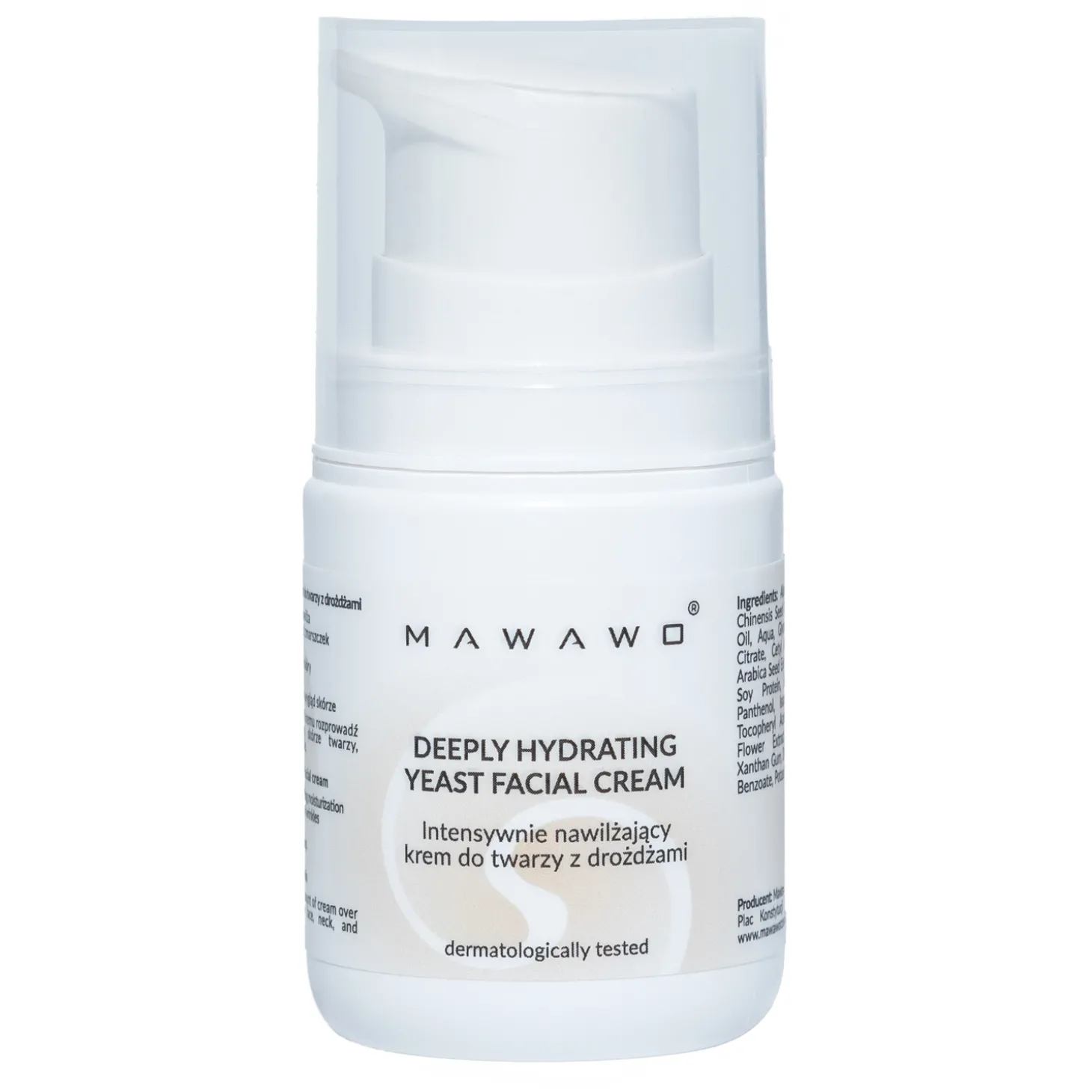 Mawawo - Deeply Hydrating Yeast Facial Cream - Intensywnie Nawilżający Krem do Twarzy z Drożdżami - 50ml