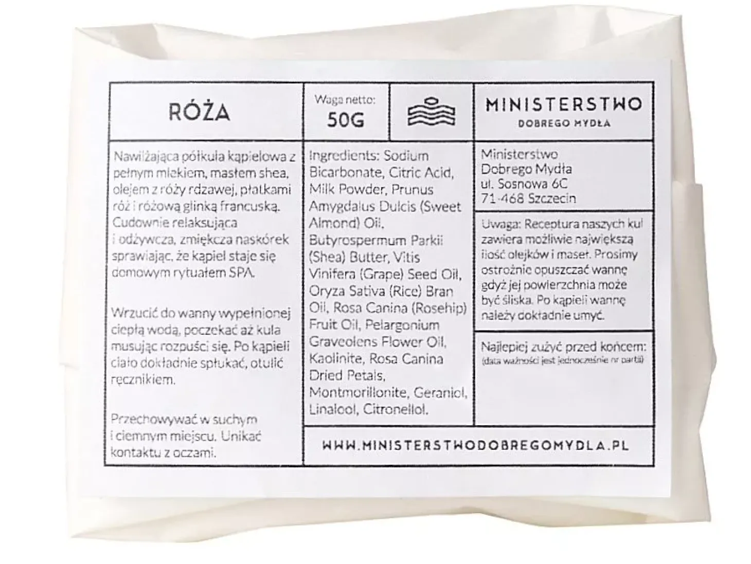 Ministerstwo Dobrego Mydła - Półkula do Kąpieli Róża z Glinką Francuską - 60g