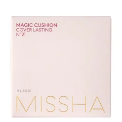 Missha - Magic Cushion Cover Lasting SPF50+/PA+++ - Podkład w Poduszce z Filtrem - #21 Neutral Light Beige - 15g