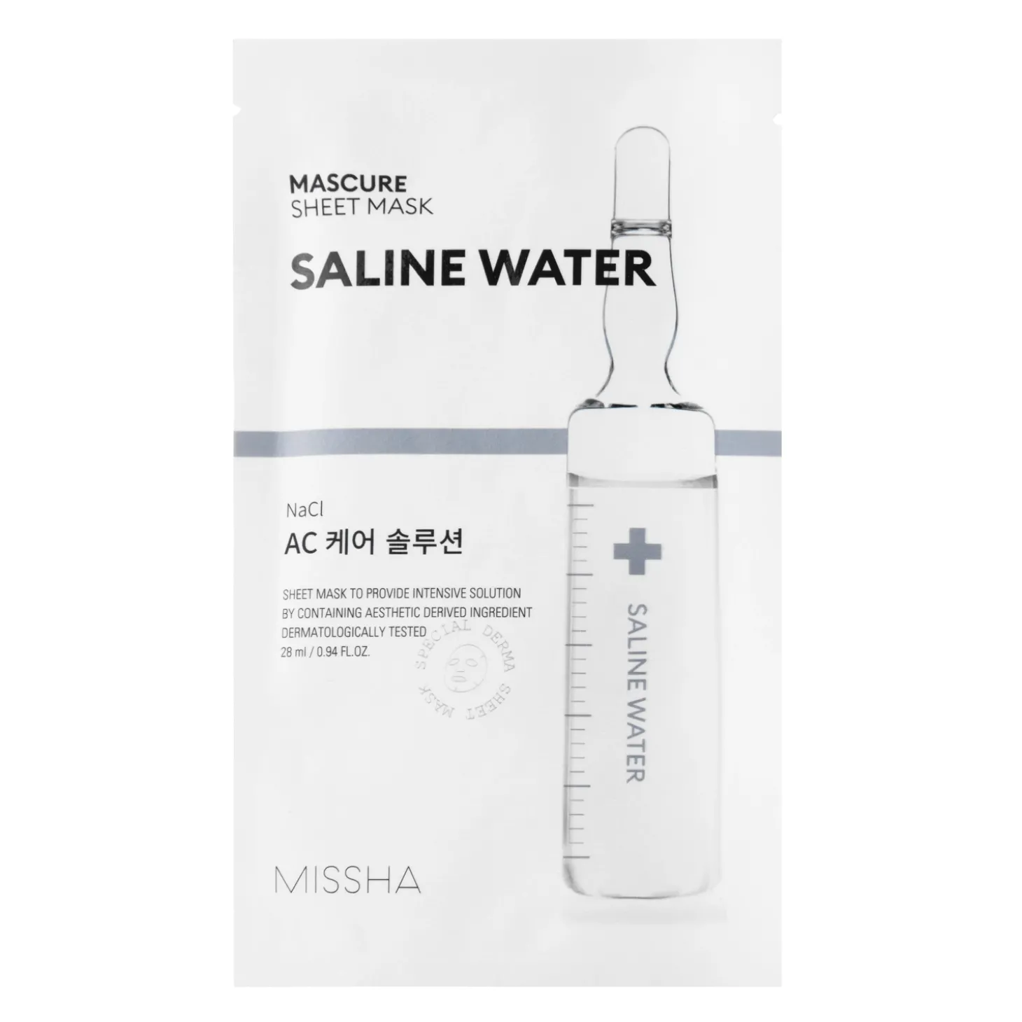 Missha - Mascure AC Care Solution Sheet Mask - Saline Water - Przeciwtrądzikowa Maska w Płachcie - 28ml