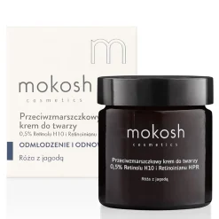 Mokosh - Przeciwzmarszczkowy Krem do Twarzy 0,5% (Retinolu H10 i Retinoinianu HPR) - Róża z Jagodą - 60ml