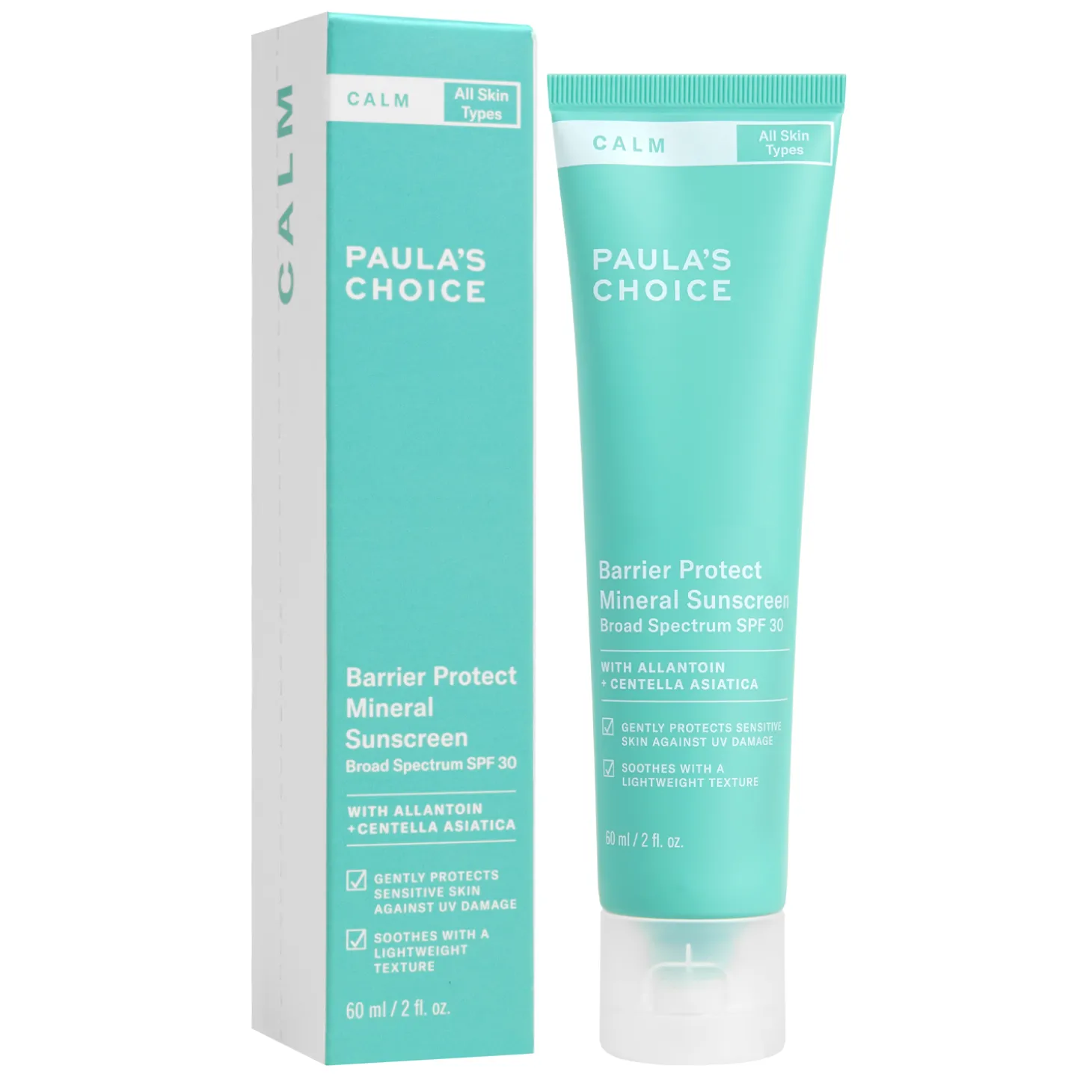 Paula's Choice - Calm Barrier Protect Mineral Sunscreen SPF 30 - Mineralny Krem Przeciwsłoneczny - 60ml