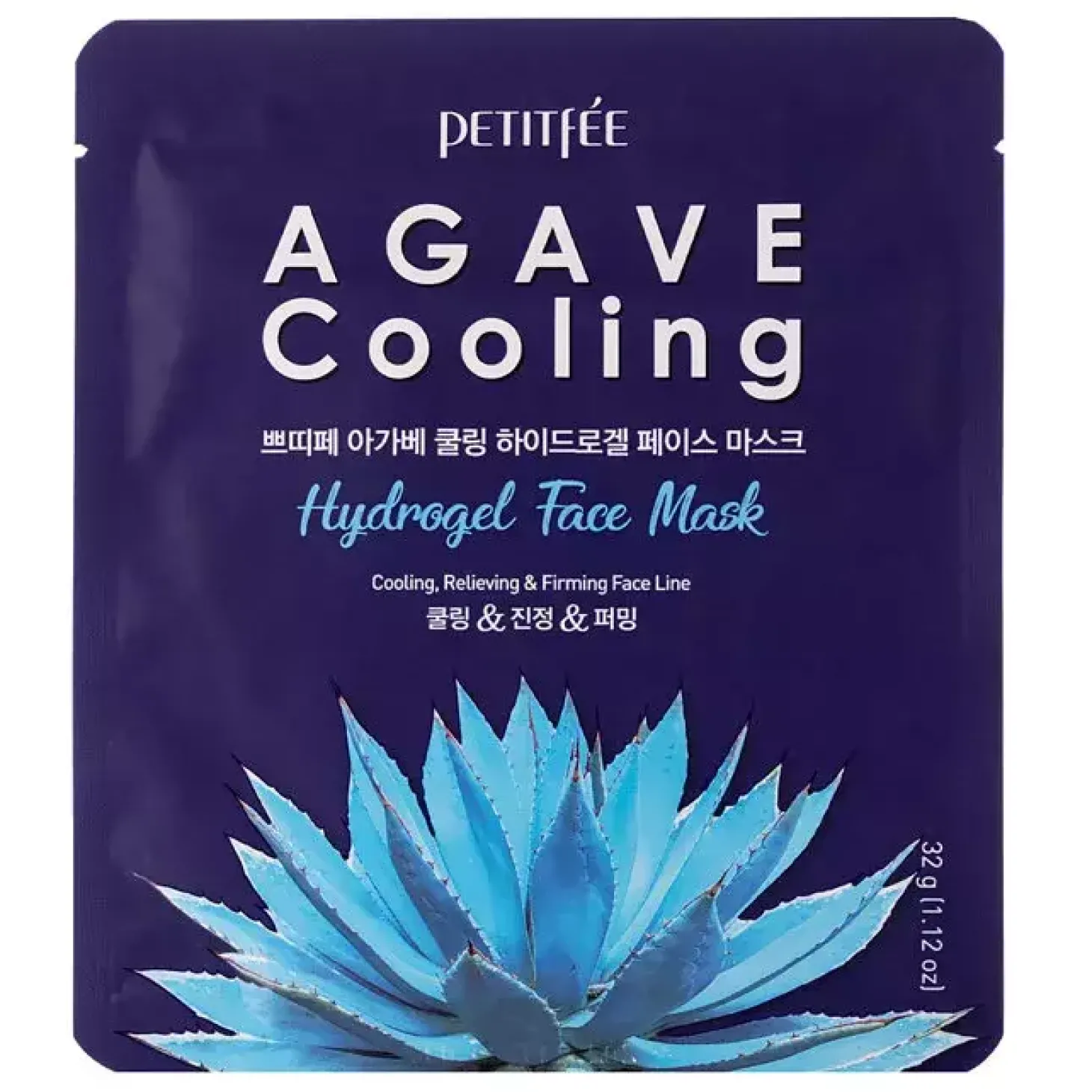 Petitfee - Agave Cooling Hydrogel Face Mask - Kojąco-Chłodząca Hydrożelowa Maska do Twarzy - 32g