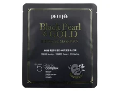 Petitfee - Black Pearl & Gold Hydrogel Mask Pack - Hydrożelowa Maska do Twarzy Czarna Perła i Złoto - 32g