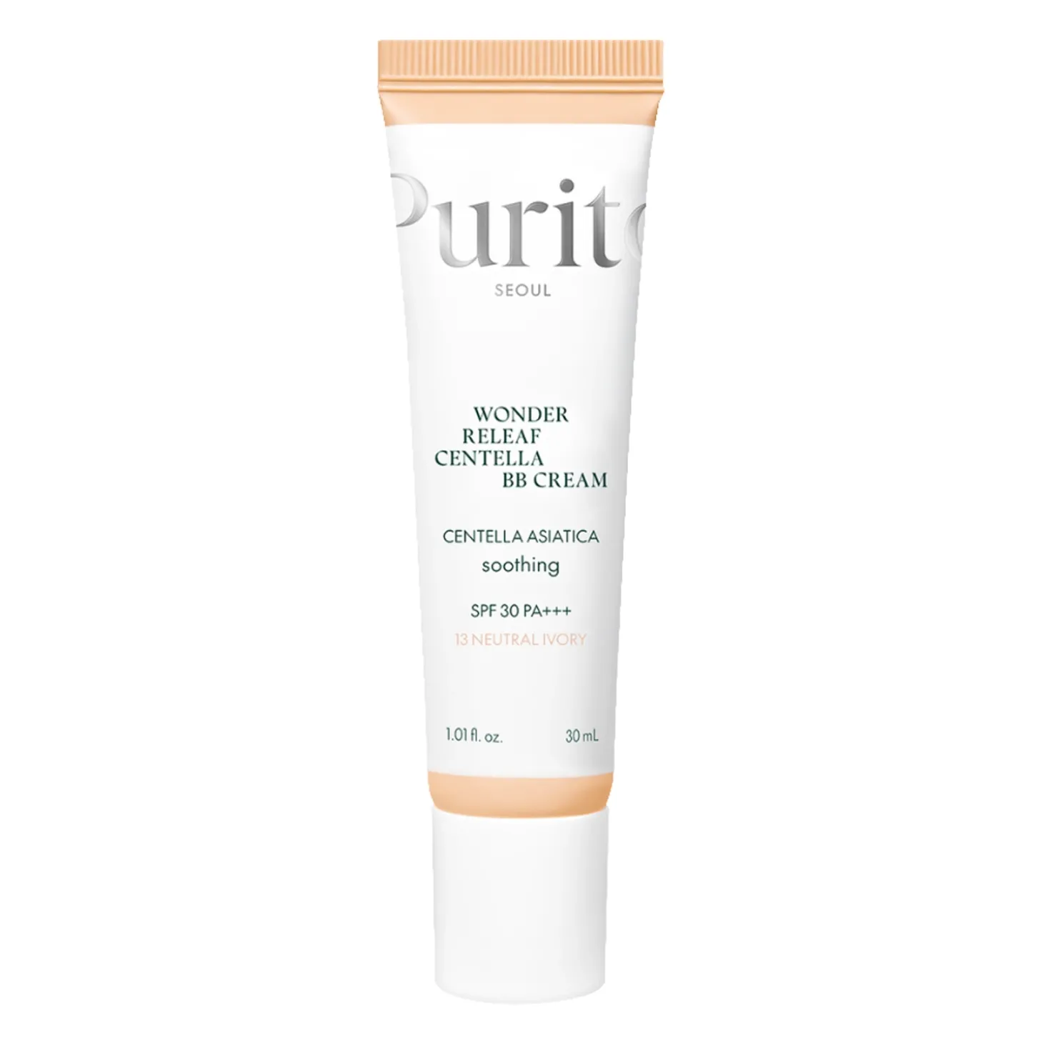 Purito Seoul - Wonder Releaf Centella BB Cream SPF 30 PA+++ #13 Neutral Ivory - Krem BB z Wąkrotą Azjatycką - 30ml