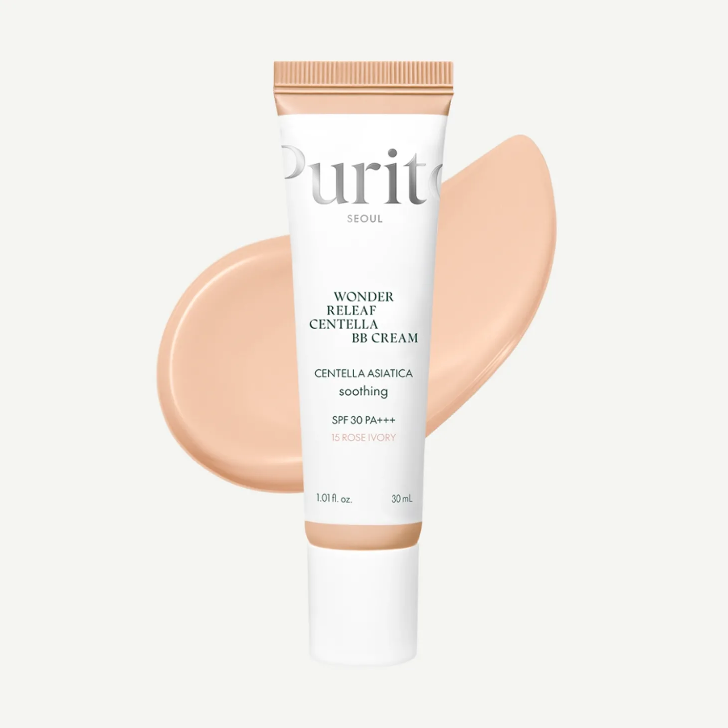 Purito Seoul - Wonder Releaf Centella BB Cream SPF 30 PA+++ #15 Rose Ivory - Krem BB z Wąkrotą Azjatycką - 30ml