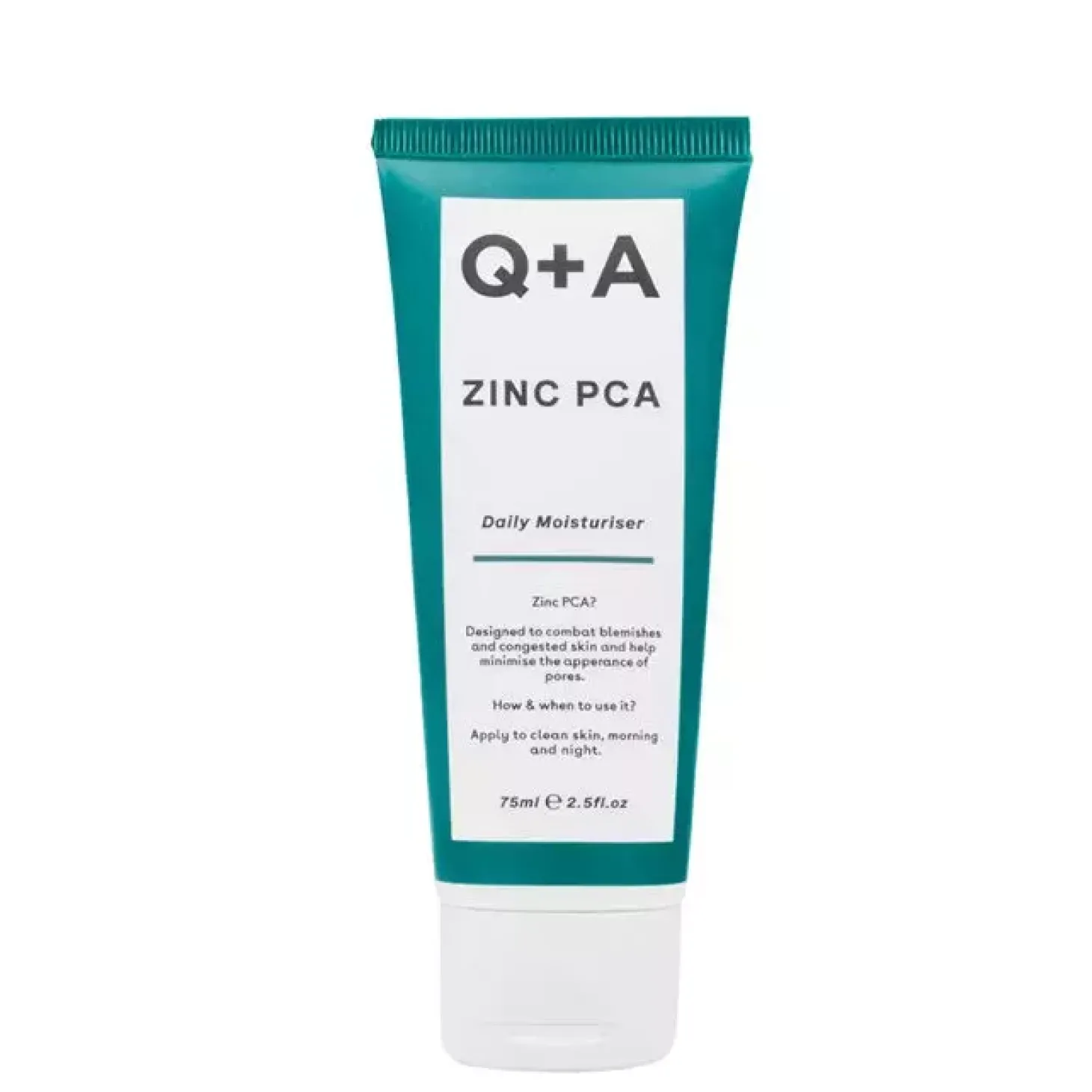 Q+A - Zinc PCA - Daily Moisturiser - Krem do Twarzy z Cynkiem PCA - 75ml