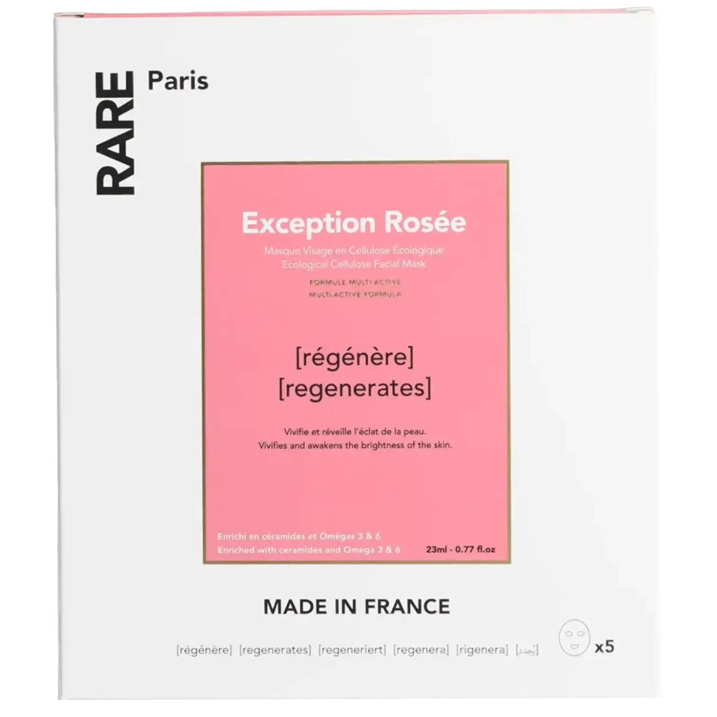 Rare Paris - Exception Rosée Box - Zestaw Regenerujących Masek w Płachcie - 5x23ml